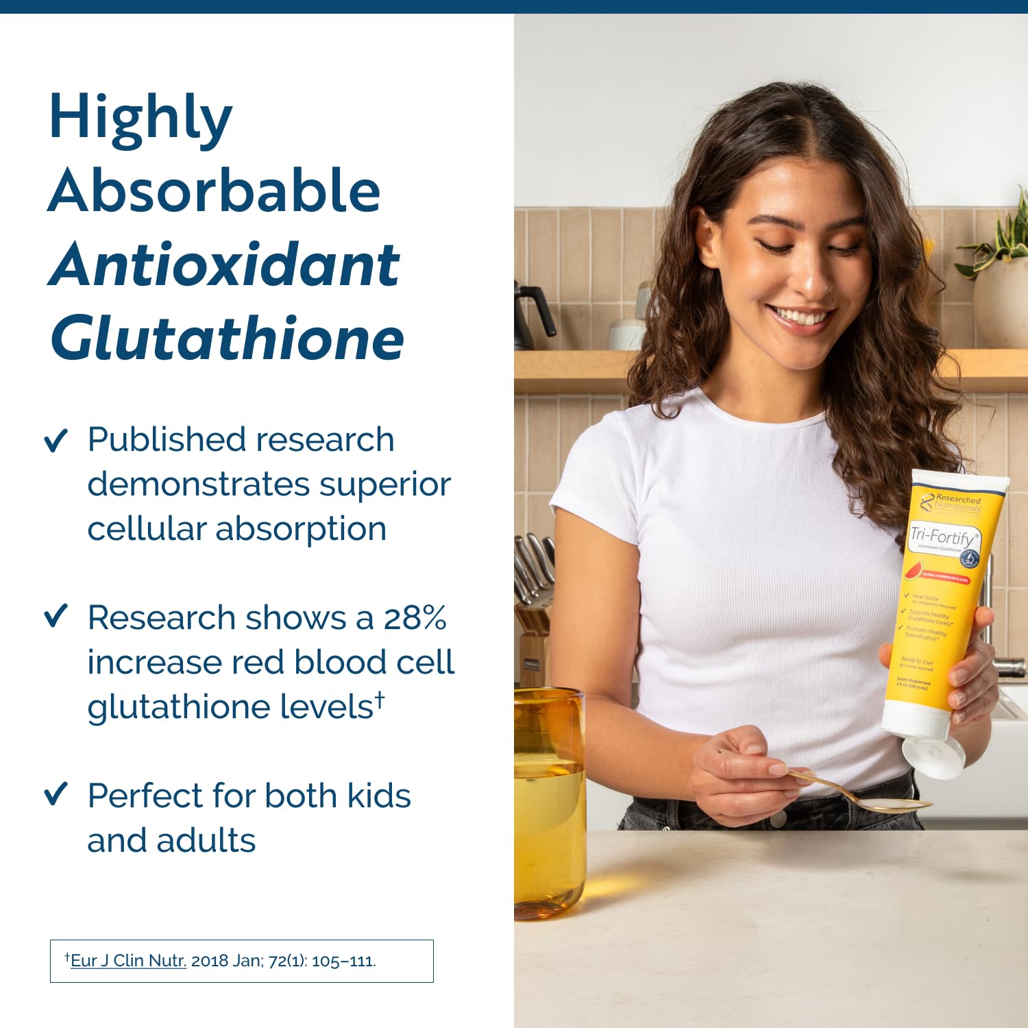 Researched Nutritionals Liposomal Glutathione (450mg) Liquid Gel + Vitamin C - Tri-Fortify - Aid Natural Energy, Immune Support & Detox - Clinically Researched for Absorption - Watermelon (5 Fl Oz) Researched Nutritionals Au supplements