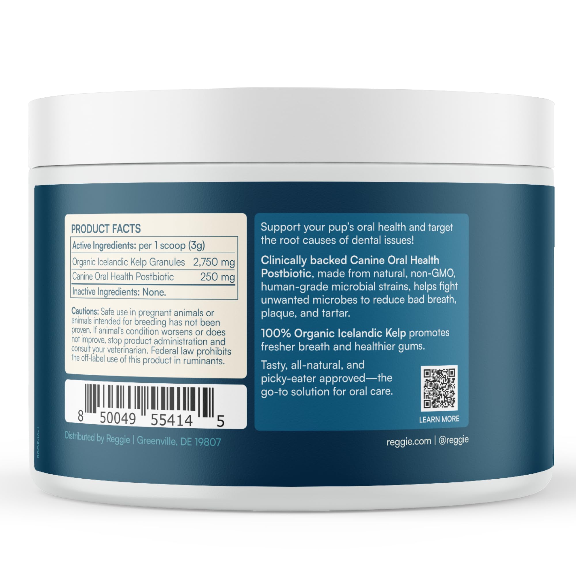 Reggie Dental Powder for Dogs | Reduce Bad Breath in 7 Days, Plaque & Tartar Control | Natural Dog Dental Supplement | Postbiotic Formula with Organic Kelp | Vet-Approved & Made in USA | 60 Servings Reggie Au supplements