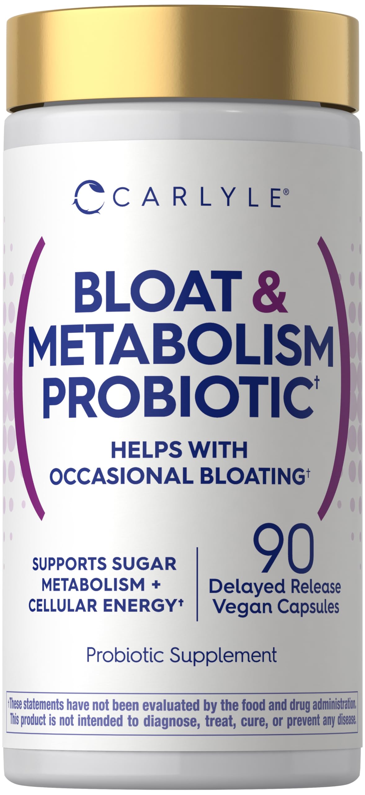 Carlyle Bloat and Metabolism Probiotic | 90 Capsules | Bloating Relief Formula | Sugar & Cellular Energy Support | for Women and Men | Vegan, Non-GMO, Gluten Free Carlyle Au supplements