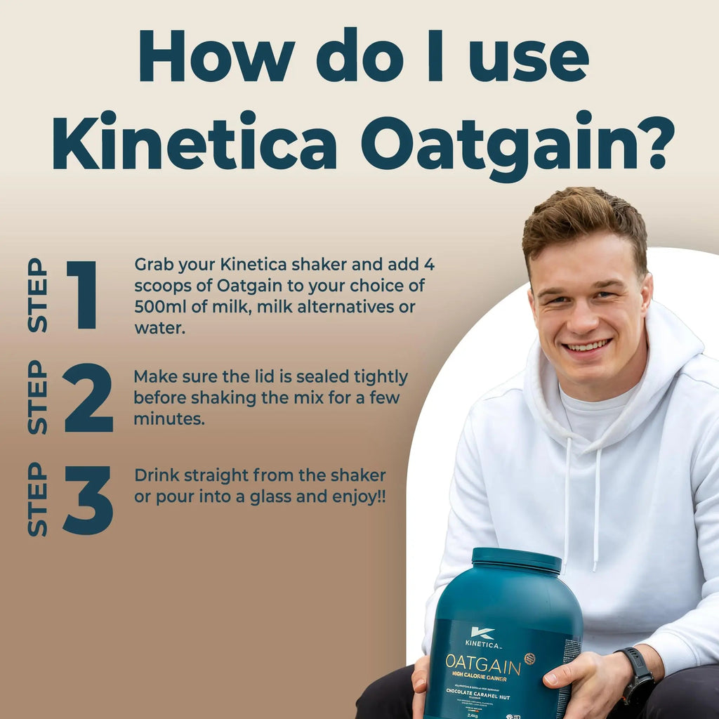 Kinetica OatGain Weight Gainer 600+ Calories & 47g Protein per Serving, 2.4 kg Kinetica Au supplements