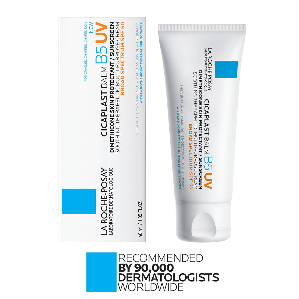 La Roche-Posay Cicaplast Balm B5 UV SPF 50, Vitamin B5 + Shea Butter + Tribioma + Madecassoside + Zinc Oxide Sunscreen