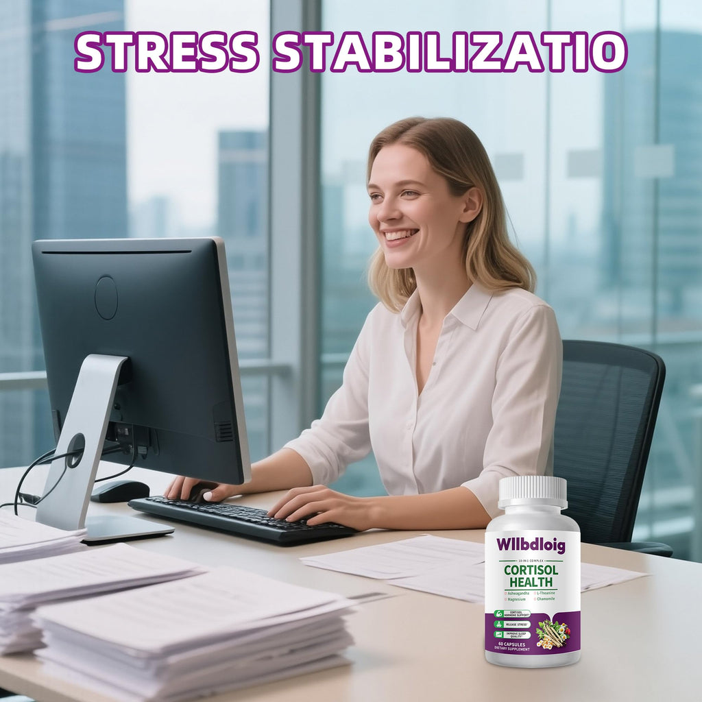 Cortisol Supplements for Women Men, High Cortisol Reducer Health, Detox Cortisol Manager for Stress Relief ,Mood and Sleep with Ashwagandha, L-Theanine, Lower and Control - Non-GMO,Vegan 60 Capsules Wllbdloig Au supplements
