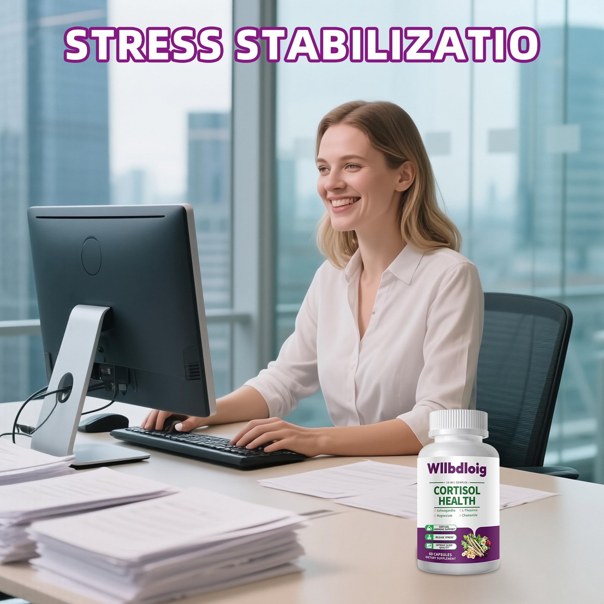 Cortisol Supplements for Women Men, High Cortisol Reducer Health, Detox Cortisol Manager for Stress Relief ,Mood and Sleep with Ashwagandha, L-Theanine, Lower and Control - Non-GMO,Vegan 60 Capsules Wllbdloig Au supplements