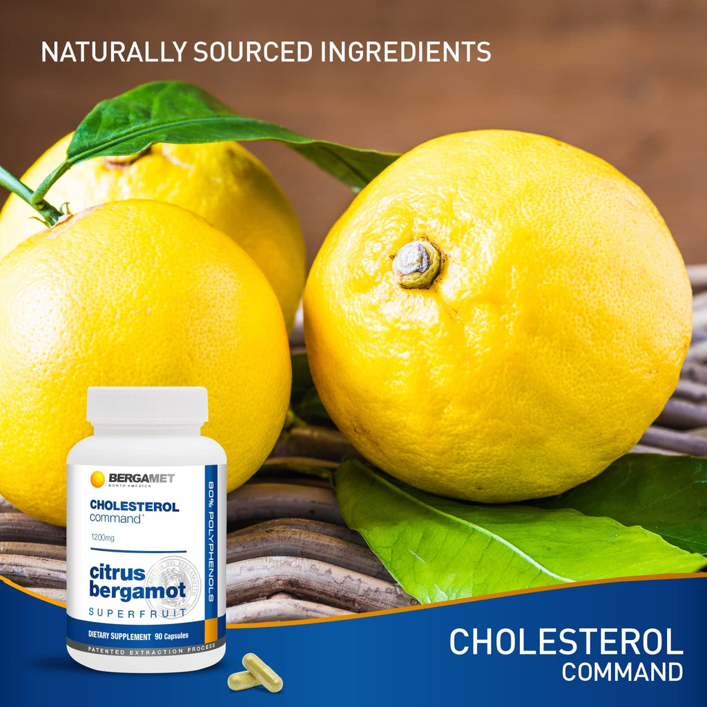 Cholesterol Command, Citrus Bergamot SuperFruit Supplement, 47% Bergamot Polyphenol Fraction (BPF) Patented Formula,