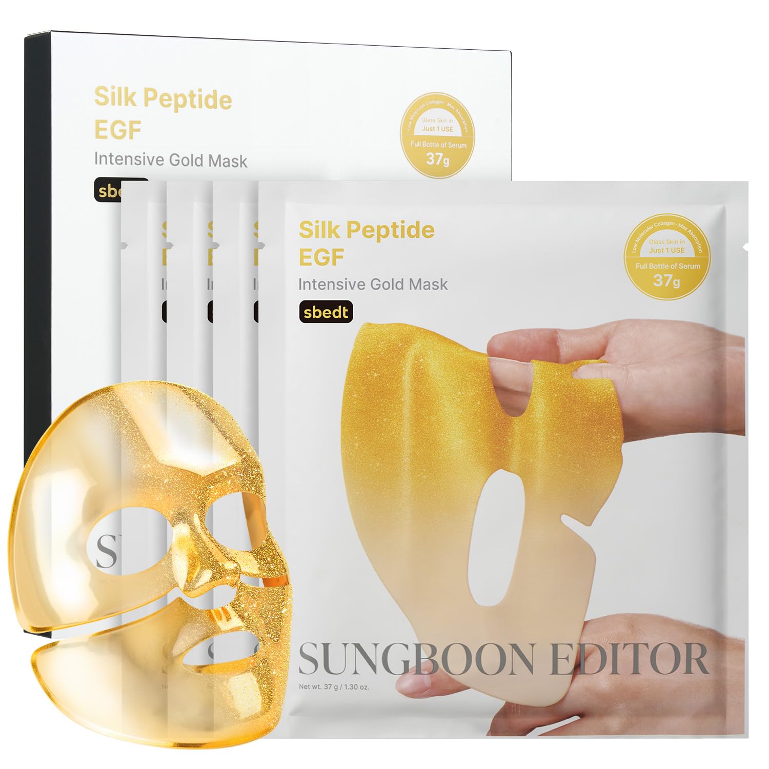 SUNGBOON EDITOR Silk Peptide EGF Intensive Gold Overnight Mask, Hydrating Mask for Glass Skin,31 Multi Peptide(Copper Peptides)