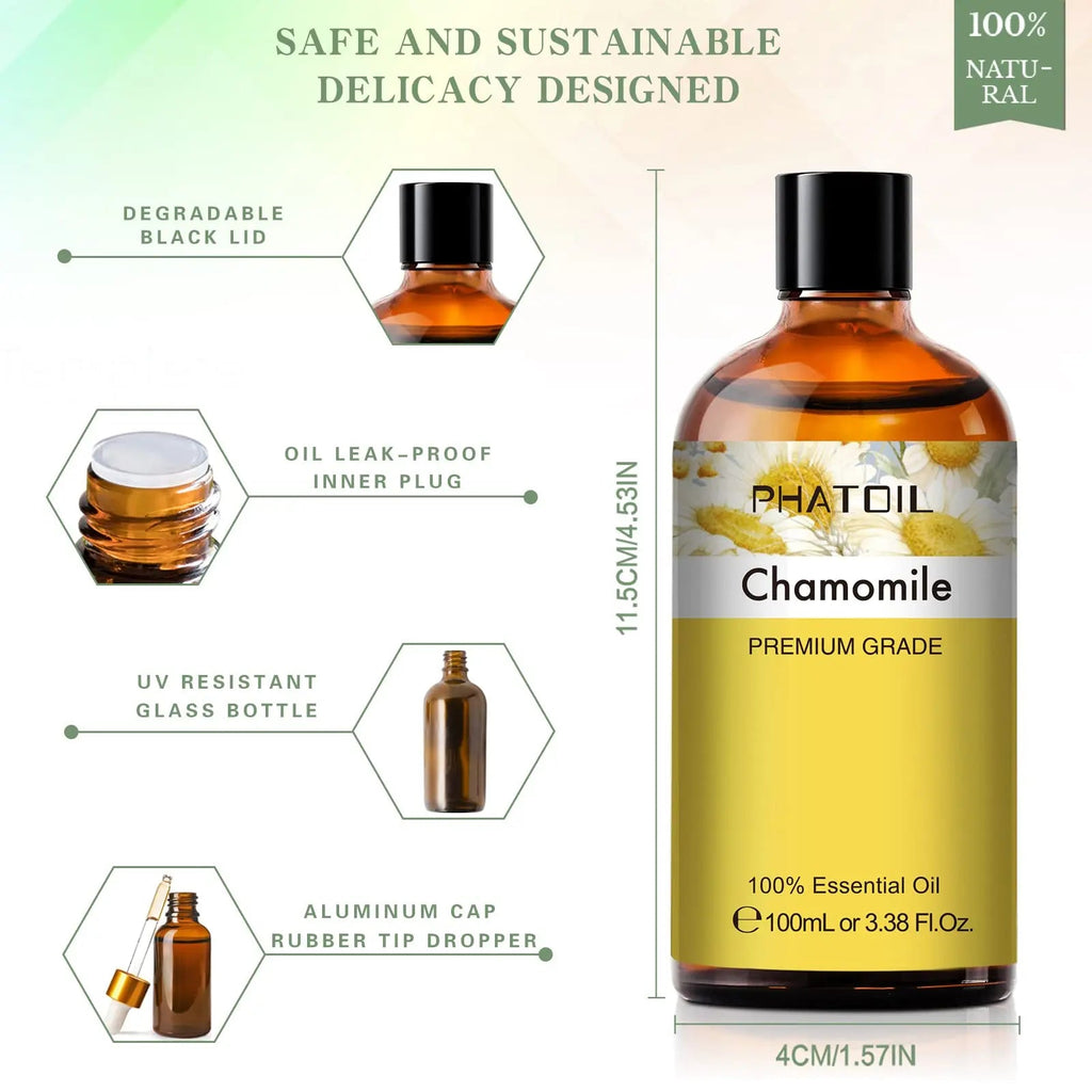 PHATOIL 100ML Chamomile Essential Oil - 3.38FL.OZ Essential Oils for Diffusers for Home PHATOIL Au supplements