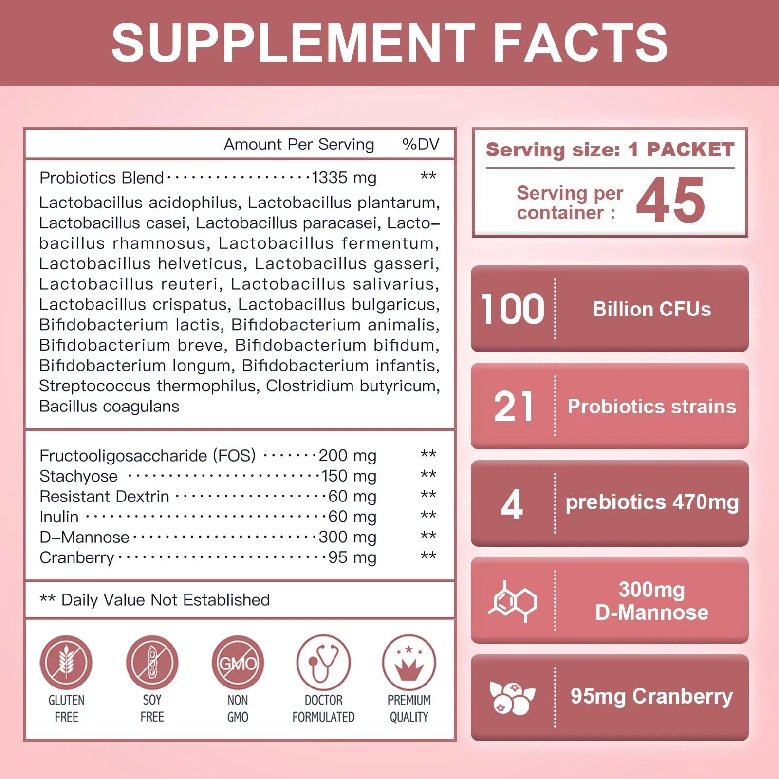Probiotics-for-Women Prebiotics-and-Probiotics-Powder, 100-Billion-CFUs 45-Day-Supply NATURE TARGET Au supplements