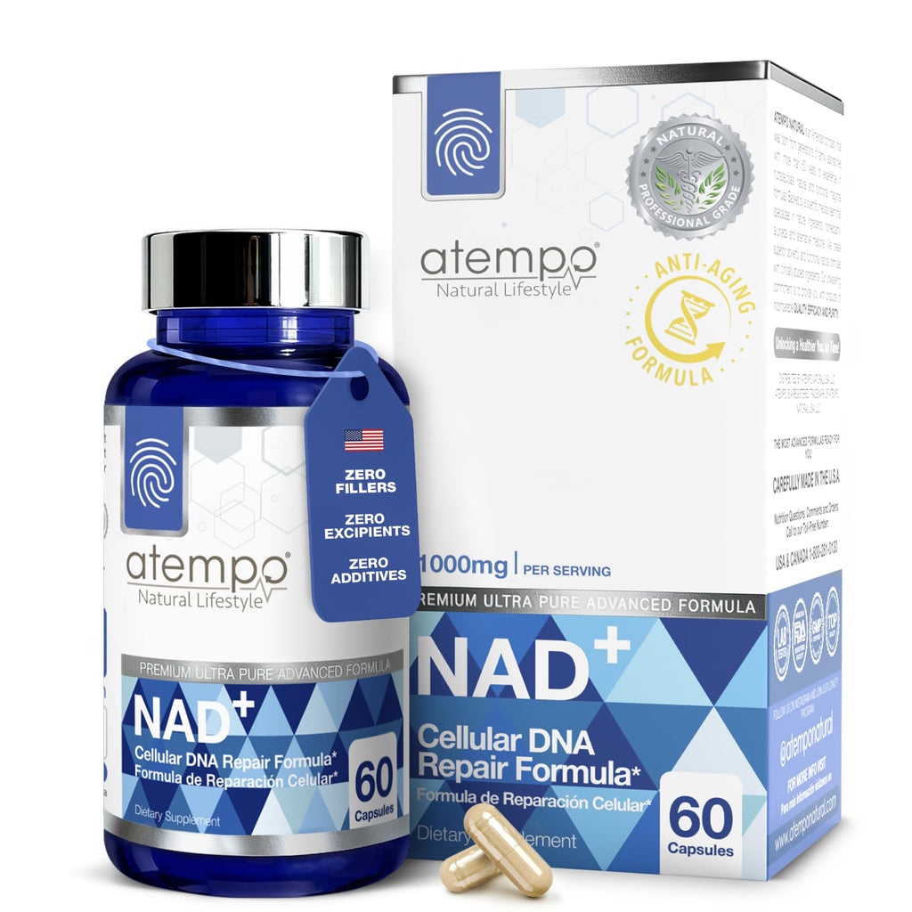 NAD+ Supplement 1000 mg High Absorption – Supports Energy, Cellular Health, Brain Function, and Healthy Aging – Pure NAD Formula with 60 Capsules ATEMPO NATURAL LIFESTYLE Au supplements