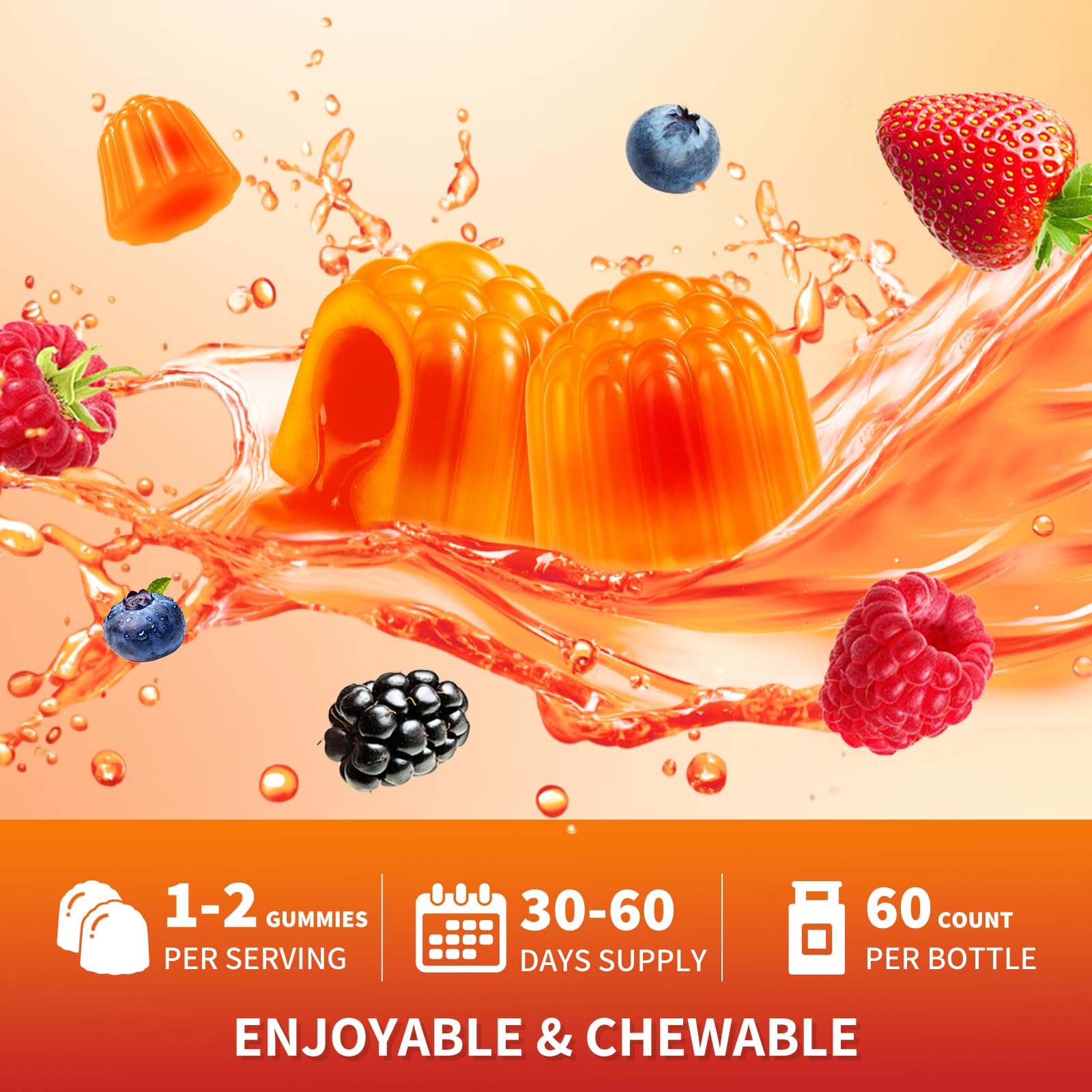 Lithium Orotate 5mg 10mg Gummies Lithium Supplements with Vitamin B, Magnesium & Selenium for Mood Support, Stress Relief, Brain Health, Non-GMO, Vegan, Gluten Free