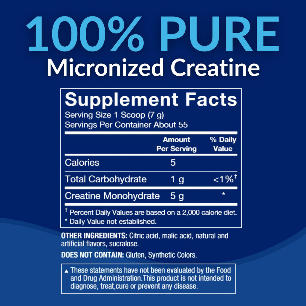 BodyTech 100% Pure Creatine Monohydrate Powder - Micronized for Maximum Absorption - Supports Muscle Strength & Power Output