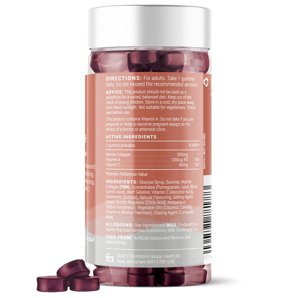 Collagen Gummies with Vitamins A and C, 500mg of Marine Collagen Per Serving, Advanced Skin Support, Feel Amazing Au supplements