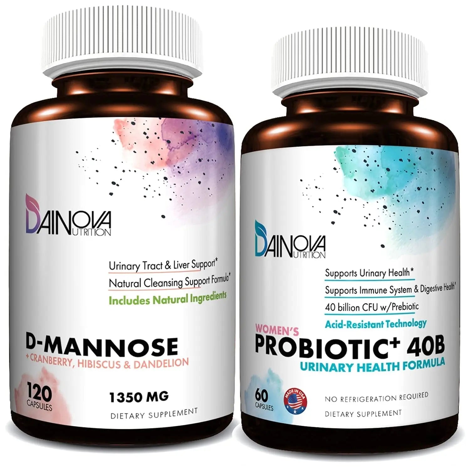 Dainova Nutrition D Mannose Capsules and Probiotics for Women Bundle I Urinary Tract Dainova Nutrition Au supplements