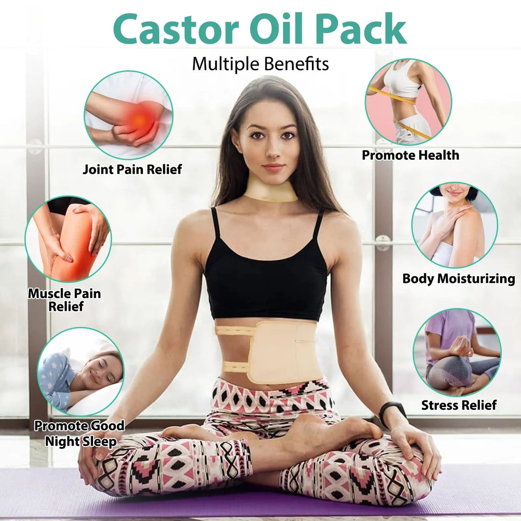 Jamaican Black Castor Oil (2.02 fl oz) with Reusable Castor Oil Pack Wrap, Adjustable Castor Uqrjyfiy Au supplements