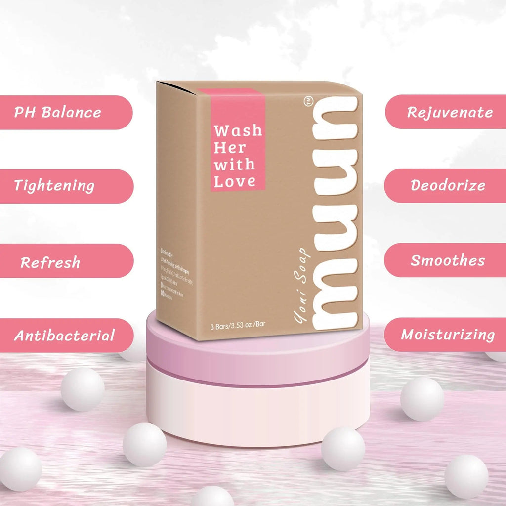 Muun Yoni Soap Bar - Pack 3 Ph Balance Probiotics & Natural Ingredients - Gentle Cleansing Formula Muun Au supplements