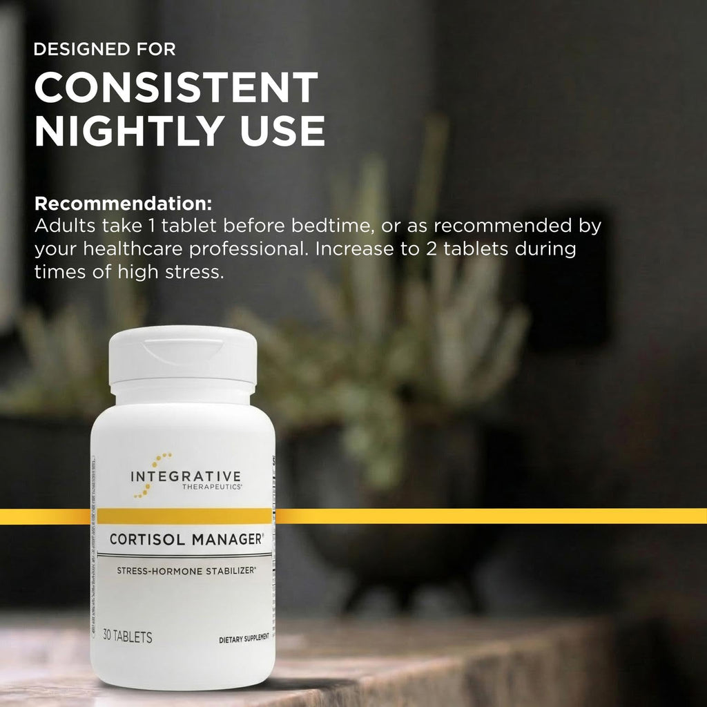 Integrative Therapeutics Cortisol Manager - Balance Cortisol & Support Relaxation for Restful Sleep* - Includes Ashwagandha & L-Theanine for Confidence with Less Stress