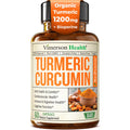 Turmeric with Black Pepper - High Potency Organic 1200mg Turmeric Curcumin Supplement for Joint Support & Digestive Health - Curcumin with Black Pepper