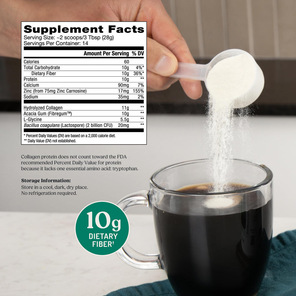 Bulletproof Unflavored Gut Health Collagen Protein, 14 Ounces, 10g Grass-Fed Collagen Peptides for Gut, Skin, Bone and Joint Support