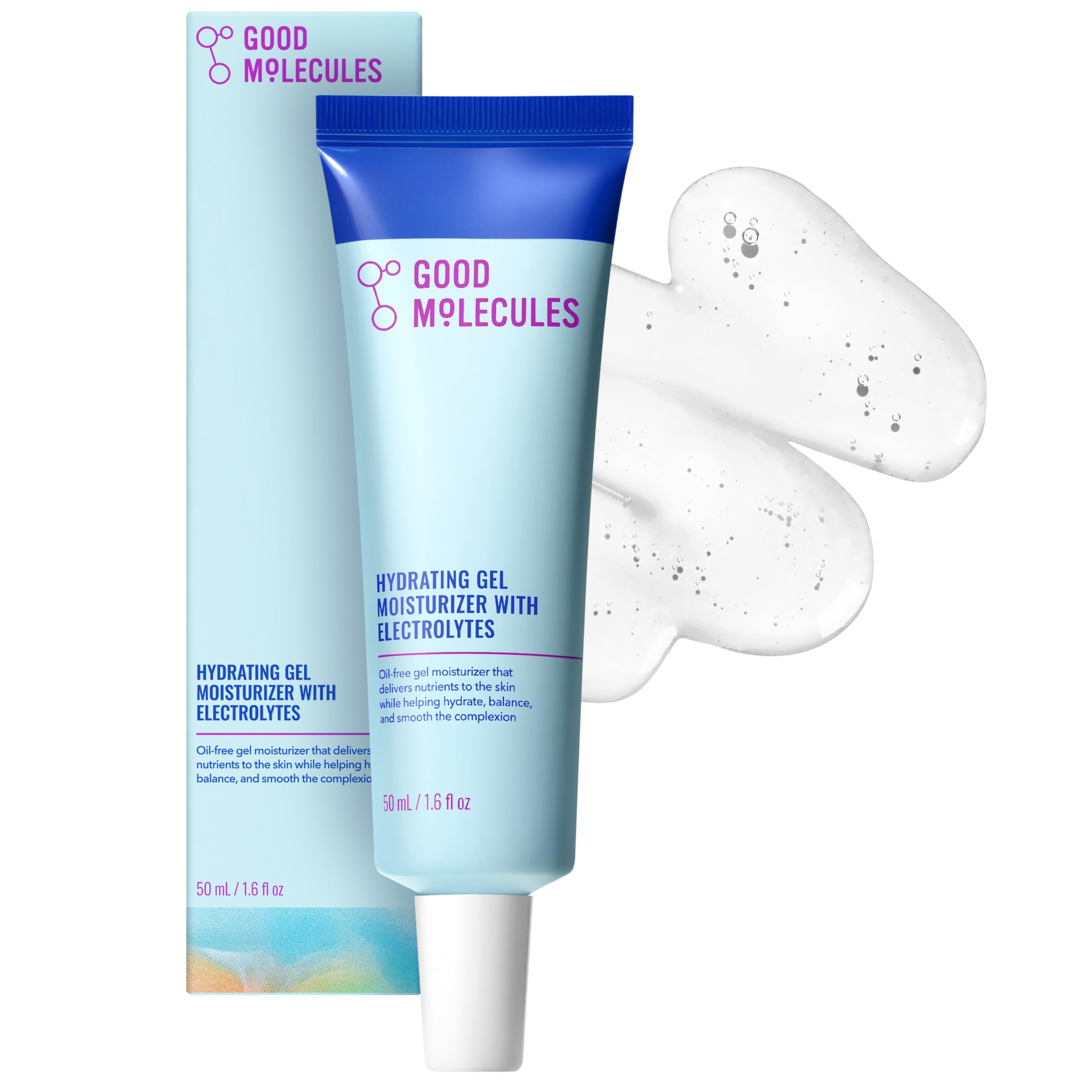 Good Molecules Hydrating Gel Moisturizer – Lightweight Water-Based Gel, Fast-Absorbing Oil-Free Moisturizer for Oily