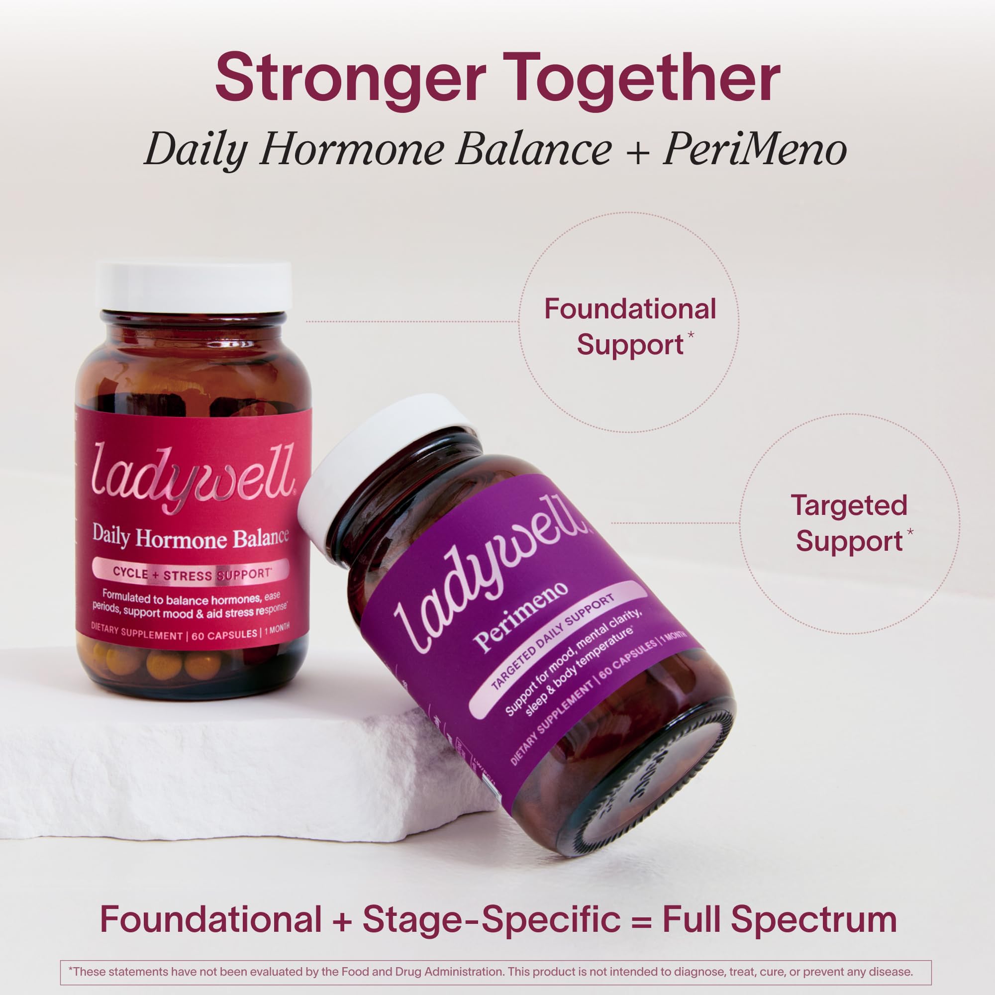 Ladywell Perimeno - Perimenopause Support - Support for Mood, Mental Clarity, Sleep & Hot Flashes - Black Cohosh, Reishi, Wild Yam, Holy Basil, Schisandra, Rhodiola, Siberian Rhubarb / 60 Veg Caps Ladywell Au supplements