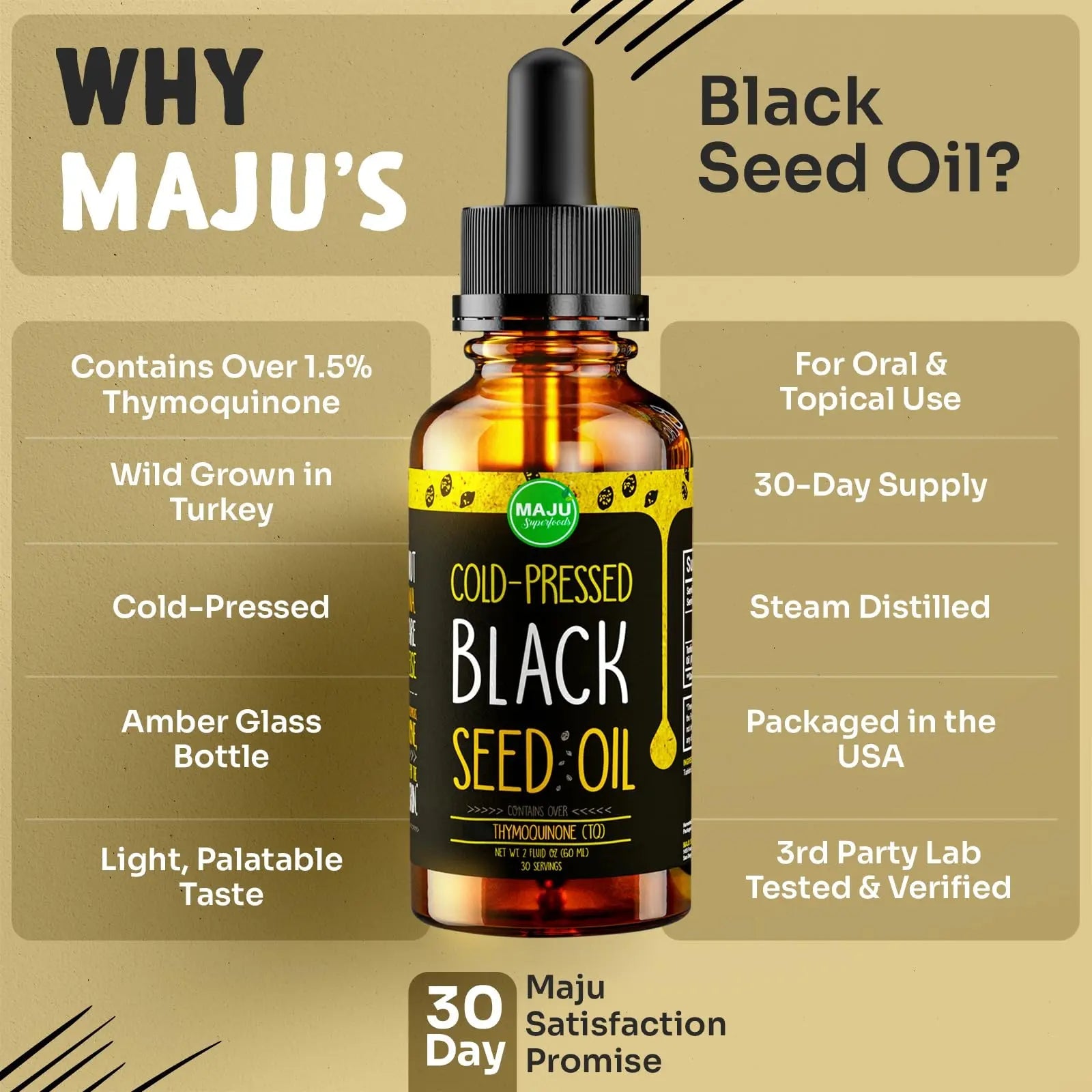 MAJU Black Seed Oil - 3 Times TQ, Cold-Pressed, Travel Size, 100% Turkish Black Cumin Maju Superfoods Au supplements
