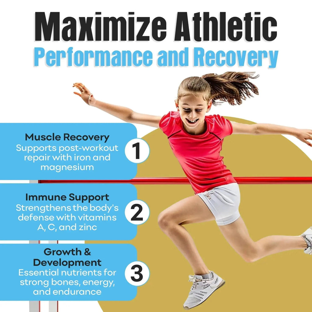 Youth Athletic Gummies – Kids Multivitamin Gummies with Essential Nutrients, Immune & Energy Support, Vegan & Gelatin-Free IMPACT Au supplements