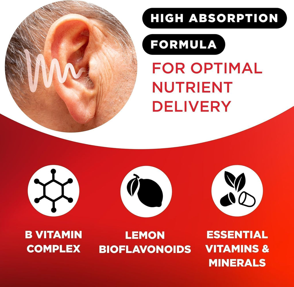 Lipo-Flavonoid Ear Ringing - Doctor-Recommended for Ringing Ears - Clinically Proven Lemon Bioflavonoid Complex with Vitamins C, B1, B2, B6, B12
