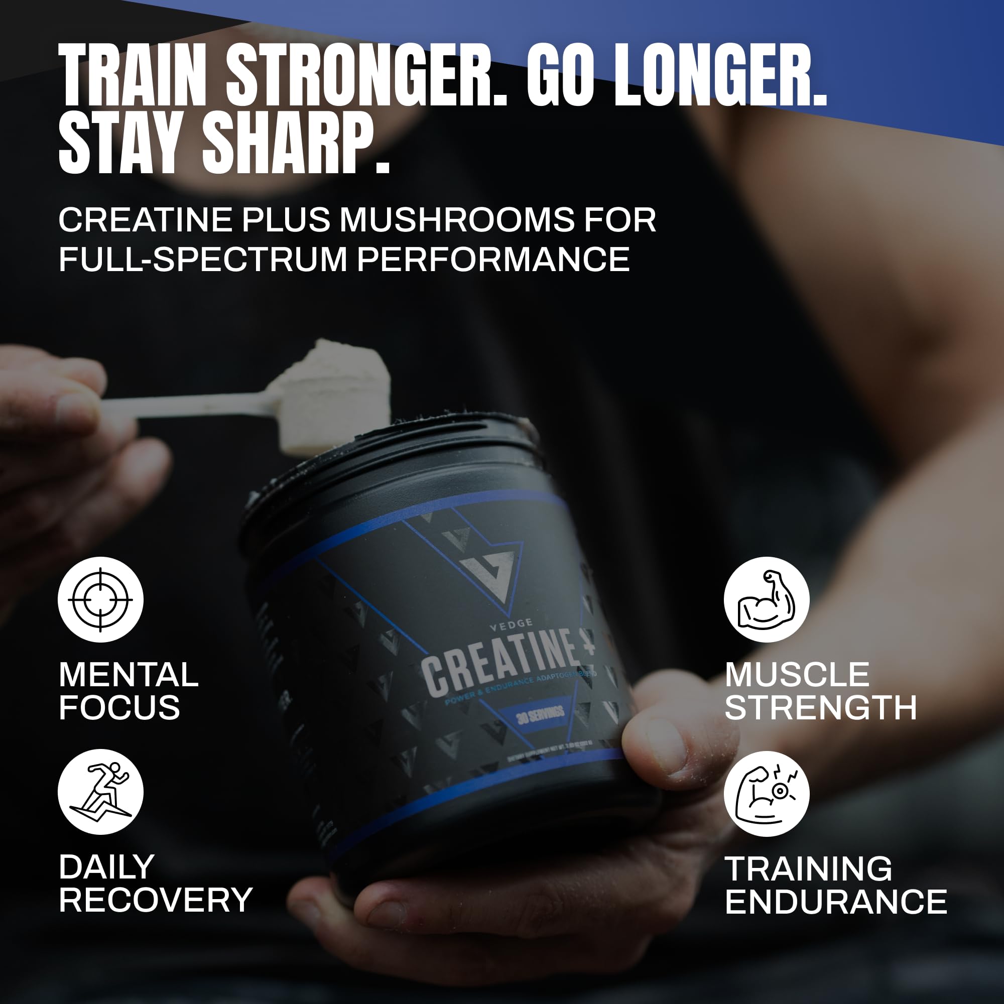 VEDGE Nutrition Creatine + | Vegan Plant-Based Creatine Monohydrate Powder | Energy, Performance & Function | Ergogenic Aids for Athletes | Unflavored, 30 Servings VEDGE Au supplements