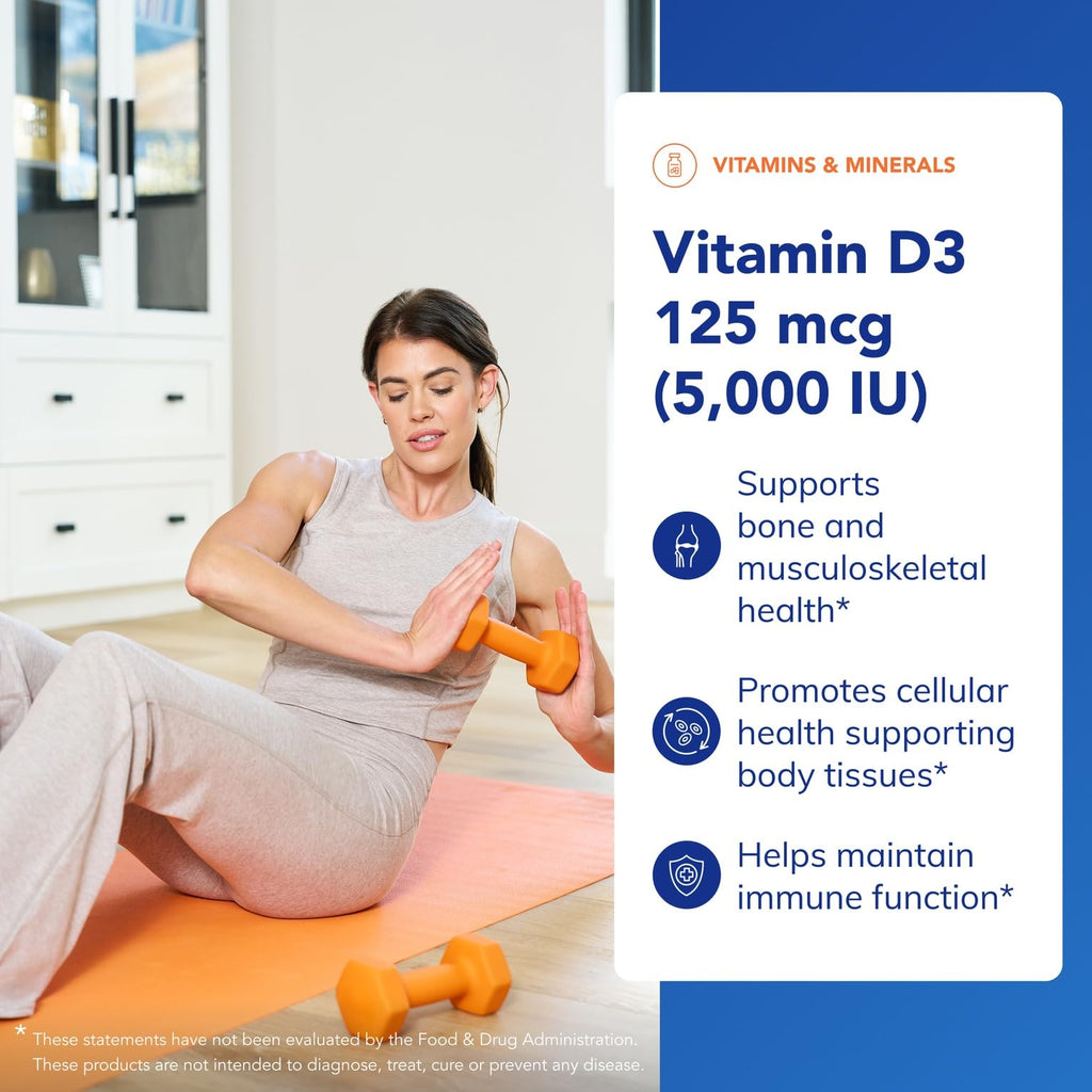 Pure Encapsulations Vitamin D3 125 mcg (5,000 IU) - Supplement to Support Bone, Joint, Breast, Heart, Colon, and Immune Health