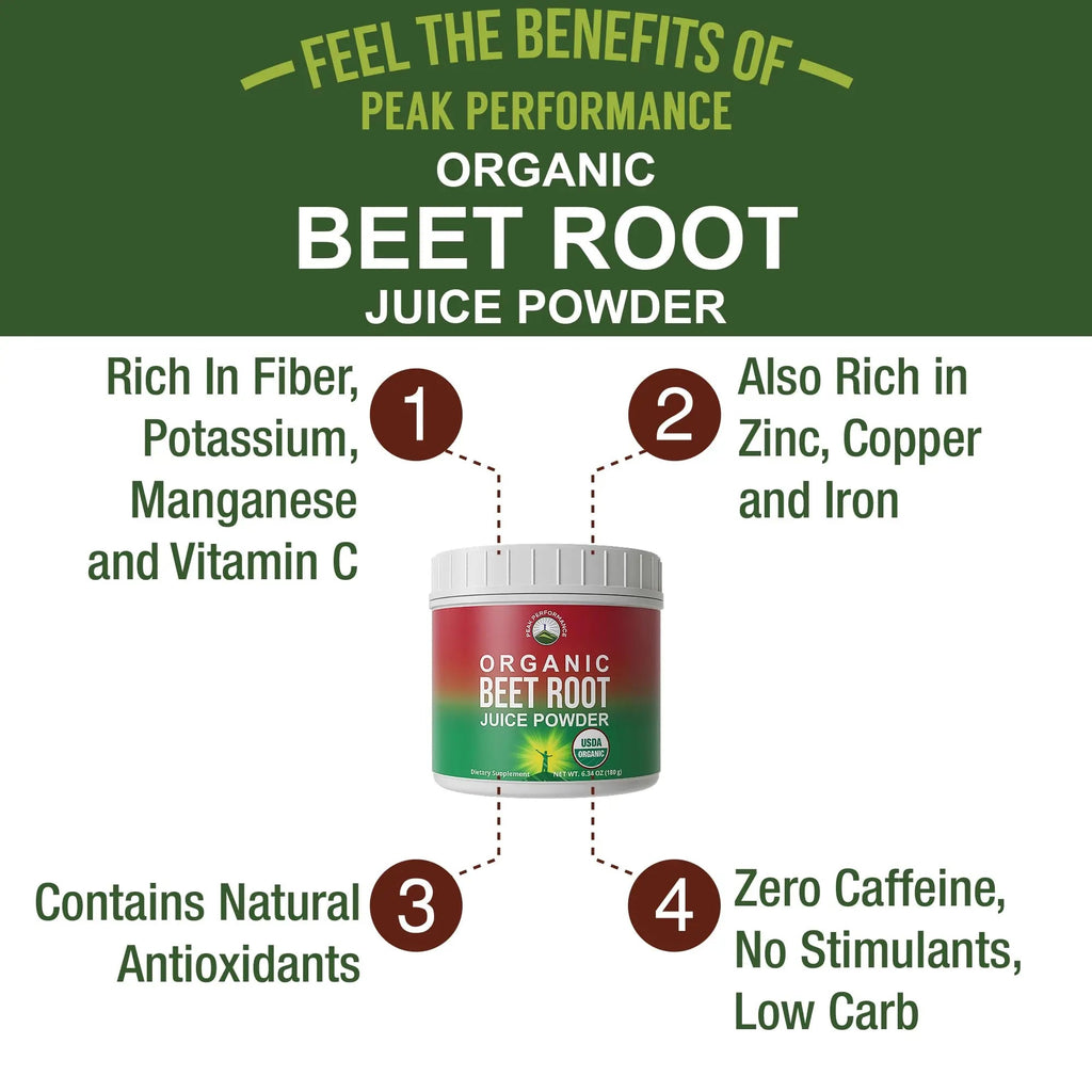 Organic Beet Root Powder - Ultra High Purity Super Food Beets Juice Powder. 100% Pure Nitric Oxide Boosting Beetroot Supplement. Keto, Paleo, Vegan Reds Superfood Rich in Polyphenols Peak Performance Au supplements