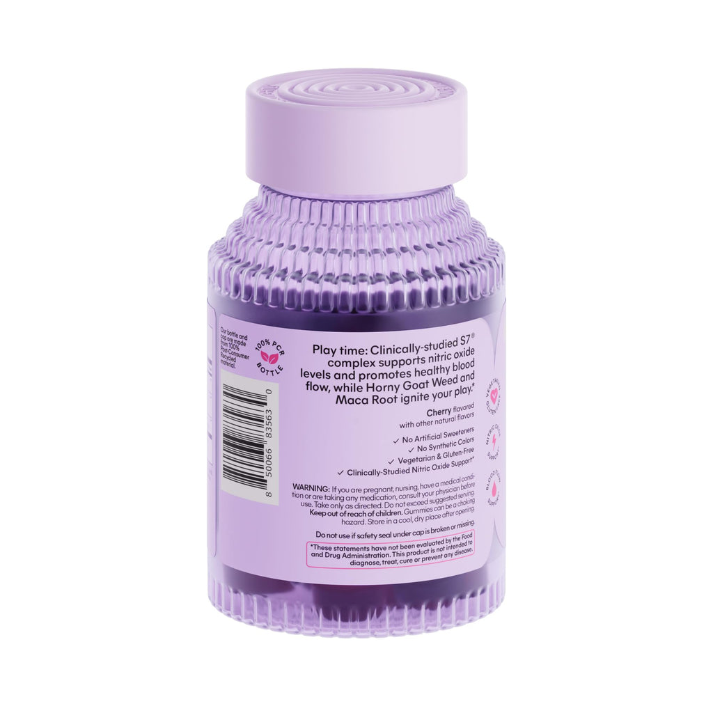 Lemme Play Daily Intimacy Gummies for Women and Men w/Clinically-Studied S7 Nitric Oxide Complex for Healthy Blood Flow