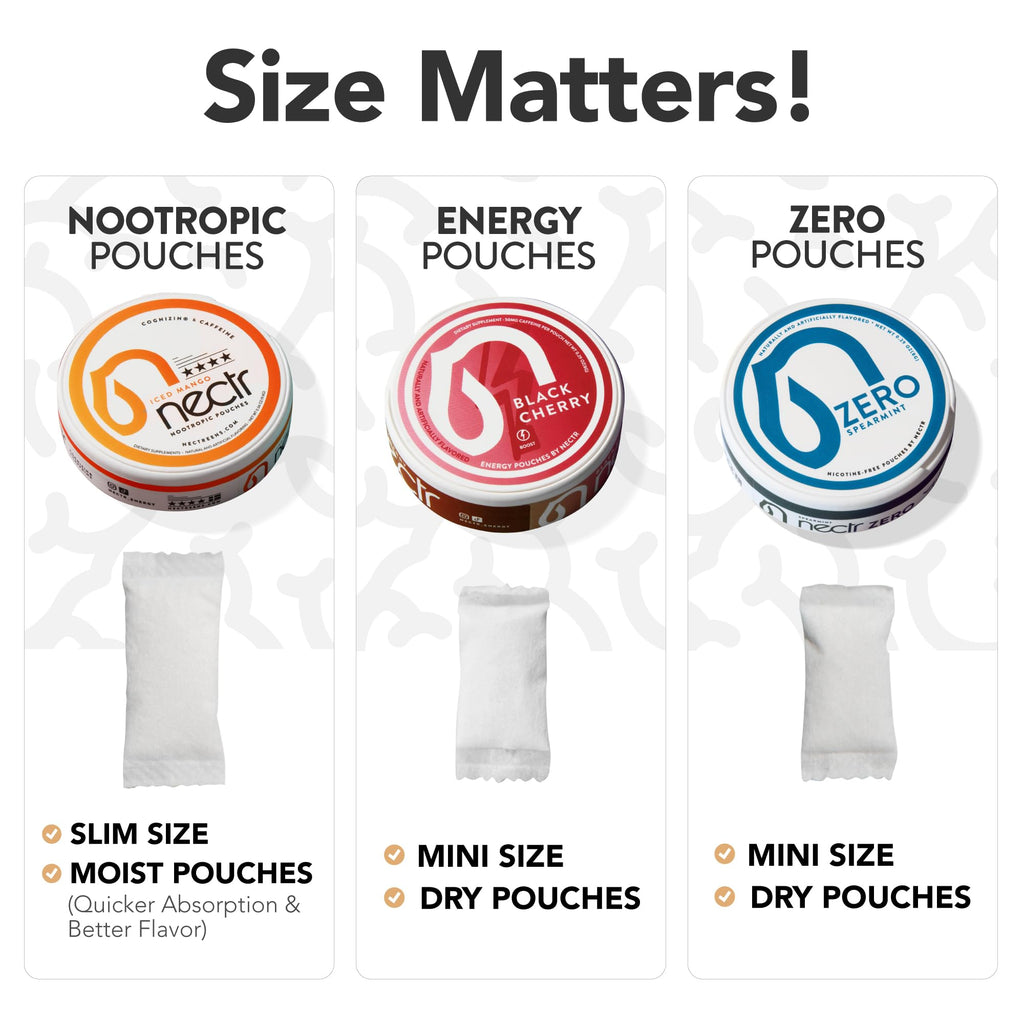 Nectr Energy Zero Pouches - No Caffeine, No Sugar, Zero Calories Mini Pouches for Oral Fixation and Stress Relief - 4 Pucks of 20 - Sweet Mango Flavor Nectr Au supplements