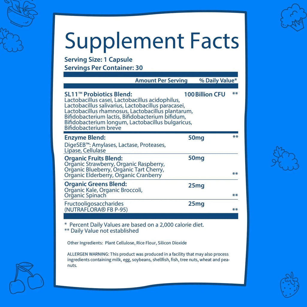 100 Billion - Probiotics and Prebiotics Supplement Pills - Digestive Enzymes and Prebiotic GOBIOTIX Au supplements
