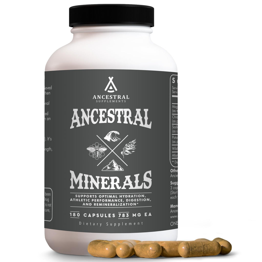 Ancestral Supplements Minerals & Electrolytes with Magnesium, Potassium, Sodium, Supports Optimal Hydration, Immune Health, Athletic Performance,