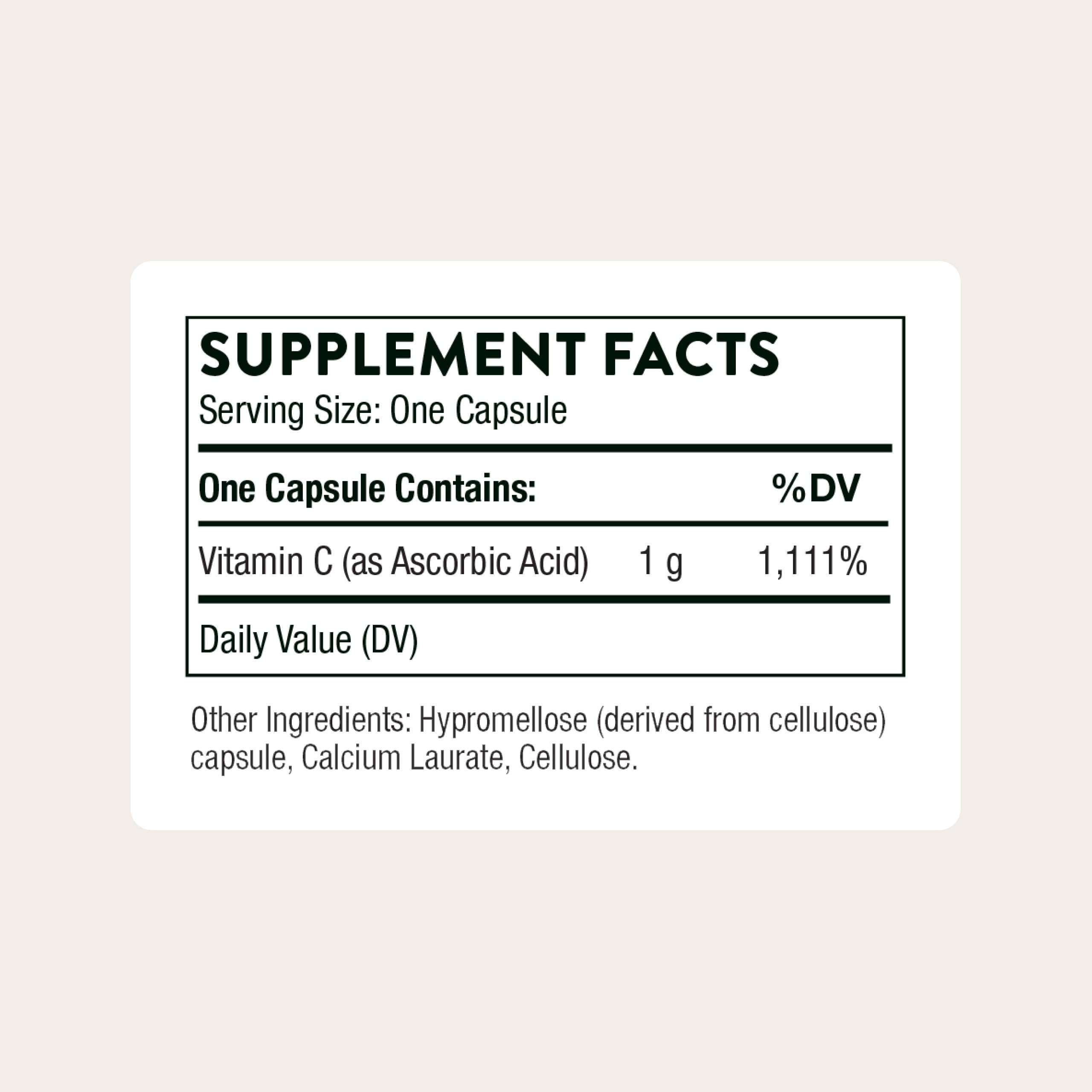 THORNE - Vitamin C 1,000 mg Supplement - Supports Healthy Immune Function & Collagen Formation - Provides Antioxidant Benefits - Third-Party Certified