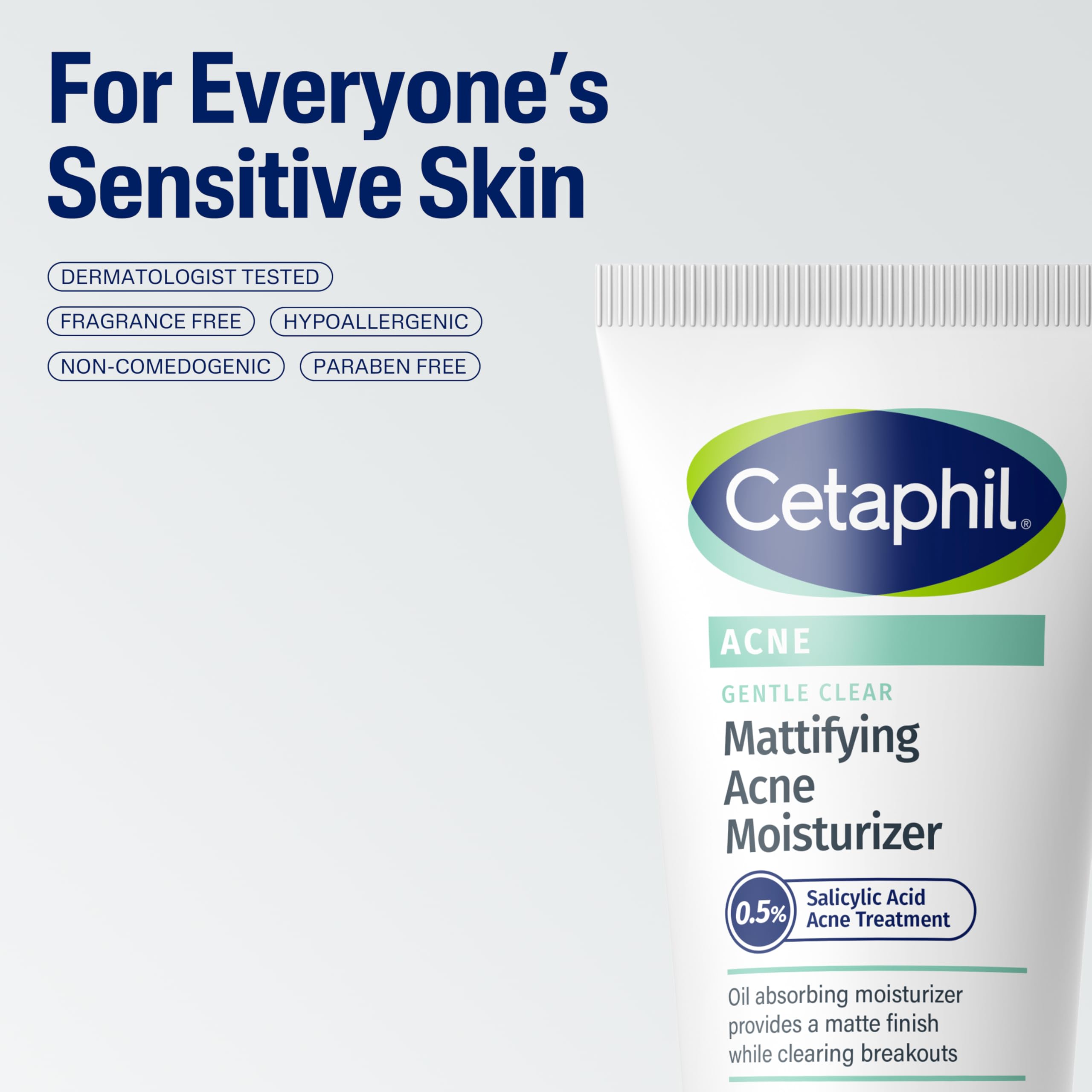 Cetaphil Face Moisturizer, Gentle Clear Mattifying Acne Moisturizer With 0.5% Salicylic Acid