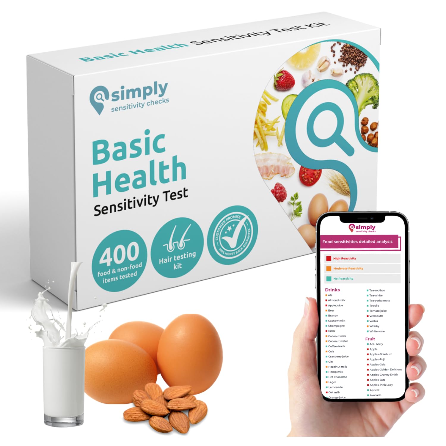 Simply Sensitivity Checks 400+ Items Food Sensitivity Test Kit for Adults – Accurate At-Home Hair Strand Test for Gut Health, Digestion, Additives, Vitamins – Results in 3-5 Days Simply Sensitivity Checks Au supplements