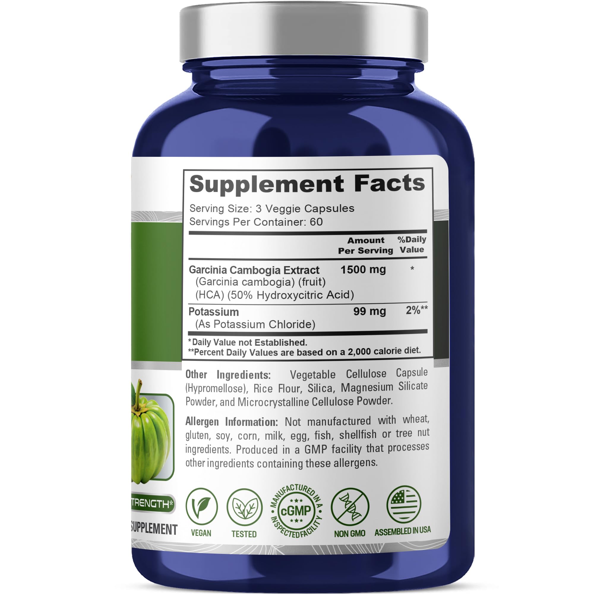 NusaPure Garcinia Cambogia 180 Veggie Capsules 1500mg (Vegetarian, Non-GMO, Vegan) NusaPure Au supplements