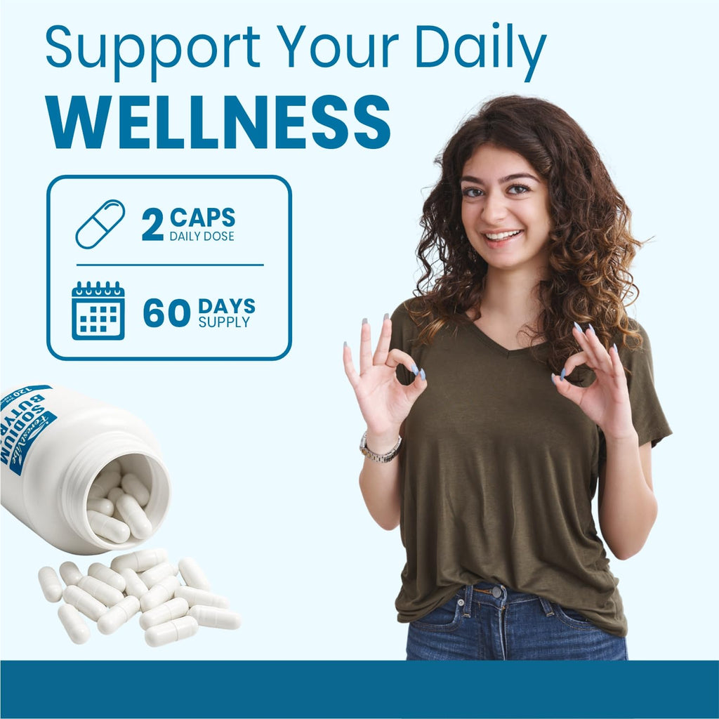 ForestVibe Sodium Butyrate Supplement 1200mg, Yielding 960mg Butyric Acid, 120 Vegan Capsules, 2 Month Supply, Non-GMO & Gluten Free Postbiotic Supplement ForestVibe Au supplements