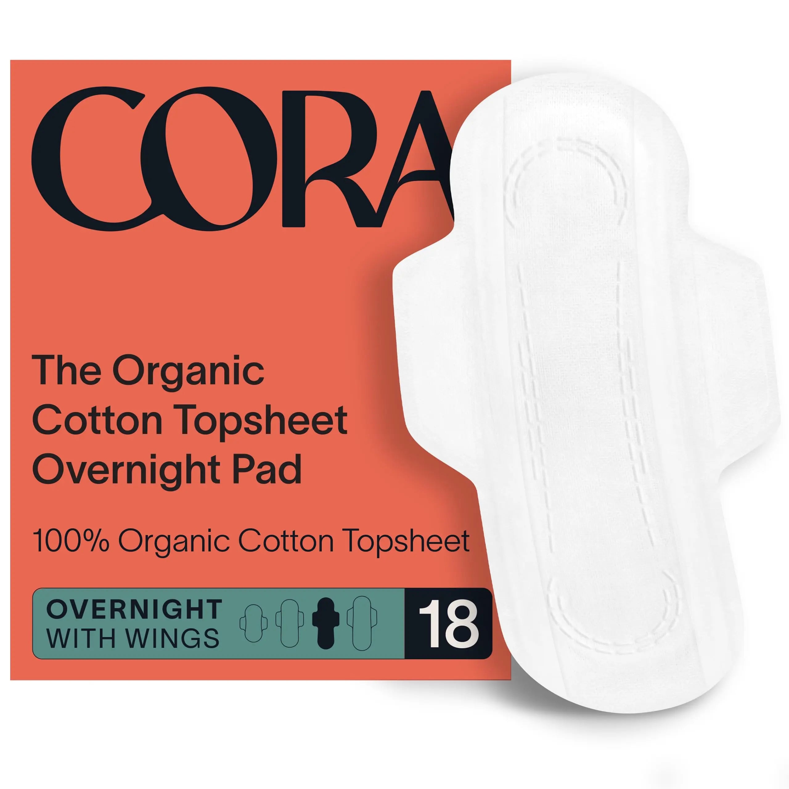 Cora Organic Pads | Ultra Thin Period Pads with Wings | Overnight Absorbency Cora Au supplements