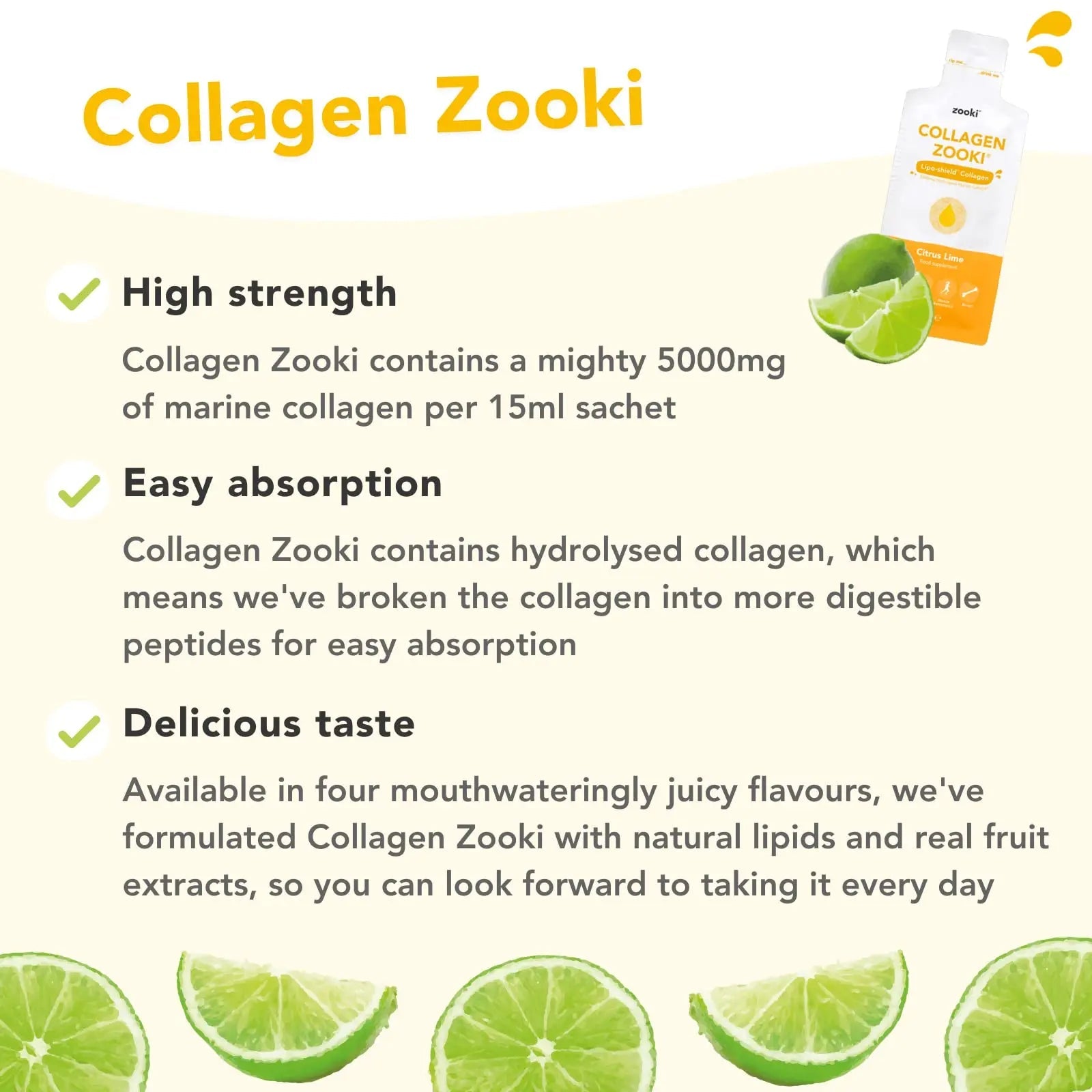 Zooki 5000mg Marine Collagen Liquid Sachets | Hydrolysed Marine Collagen Peptides yourzooki Au supplements