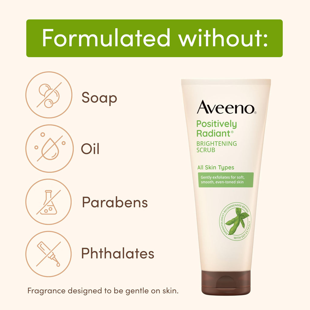 Aveeno Positively Radiant Skin Brightening Daily Facial Scrub with Moisture-Rich Soy Extract