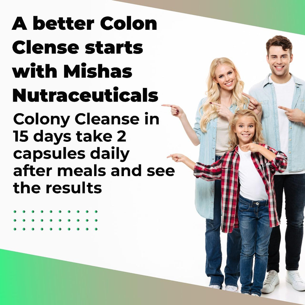 Mishas Nutraceutical Colon Cleanse - Relief from Gas and Bloating, Supports Gut Health with Magnesium, Berberine, Vitamin D, Quercetin & More
