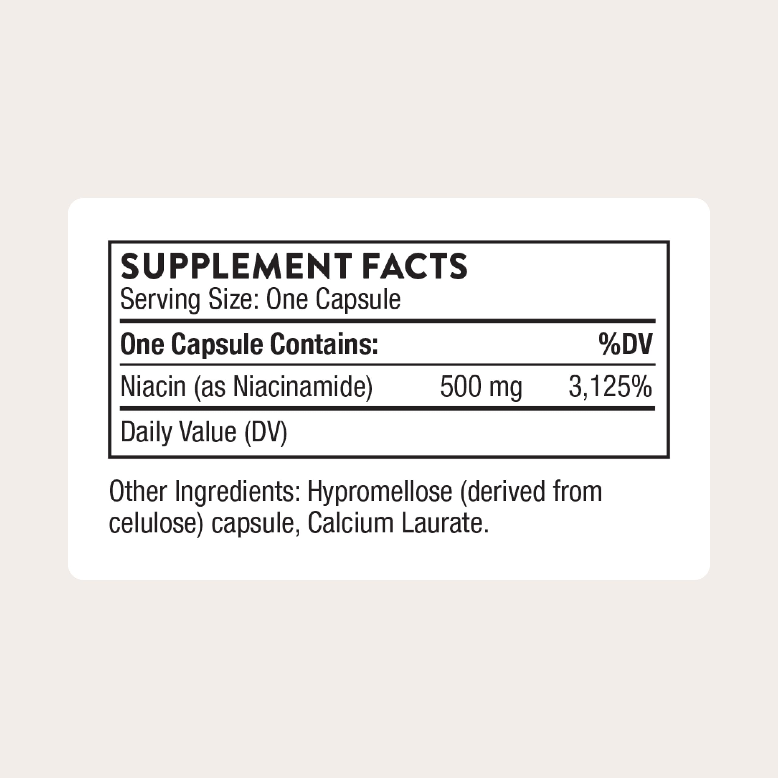 THORNE - Niacinamide - Non-Flushing Form of Vitamin B3 - Supports Skin Health & Provides Cellular Protection* - Niacin Supplement - Third-Party Certified