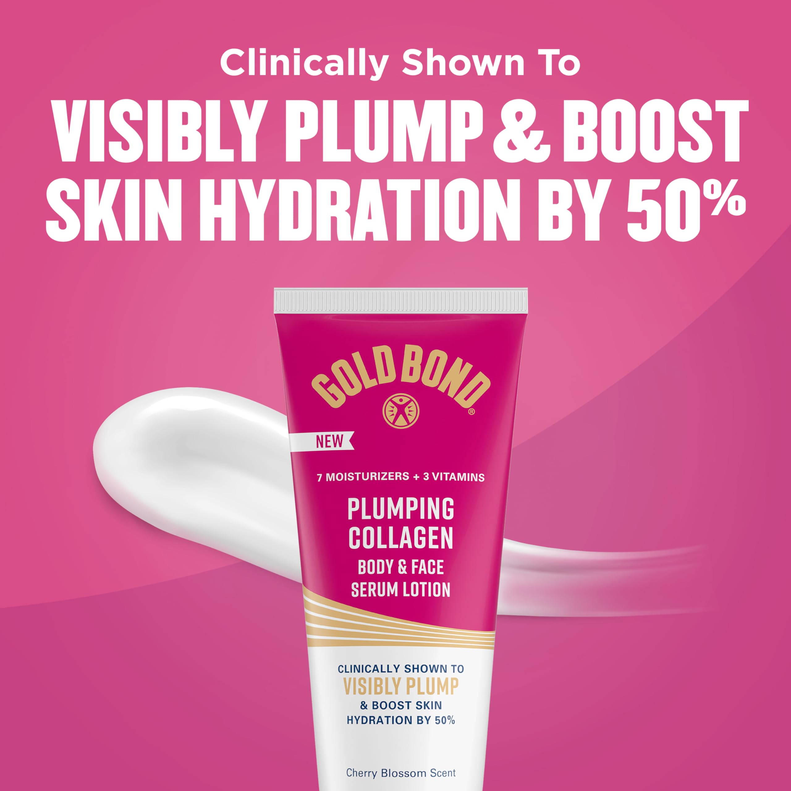 Gold Bond Plumping Collagen Body & Face Serum Lotion, Lightweight Hydrating Moisturizer with Collagen Peptide Complex