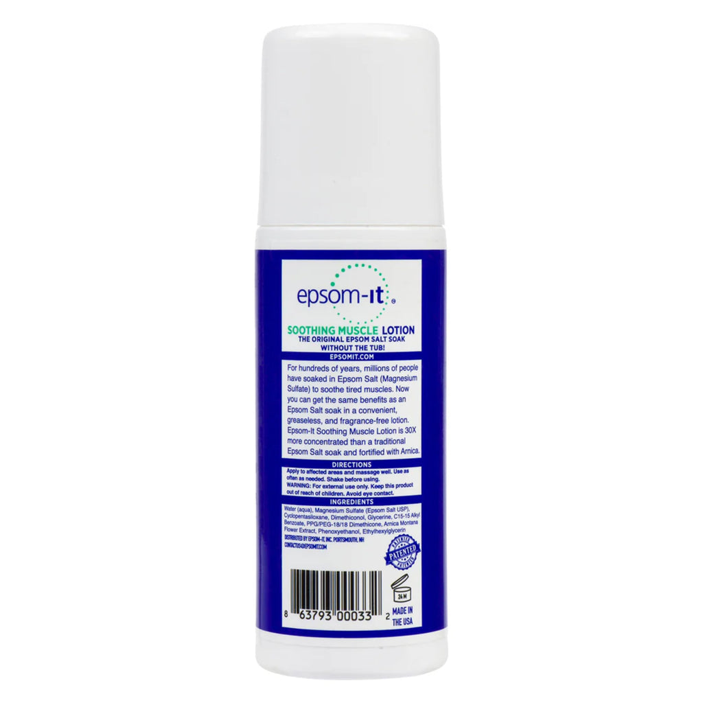 EPSOM-IT Soothing Muscle Lotion - Roll On Epsom Salt Lotion with Arnica for Muscle Stiffness, Leg, Knees and Feet Discomfort, Topical Magnesium Cream, 3oz, 2-Pack EPSOM-IT Au supplements