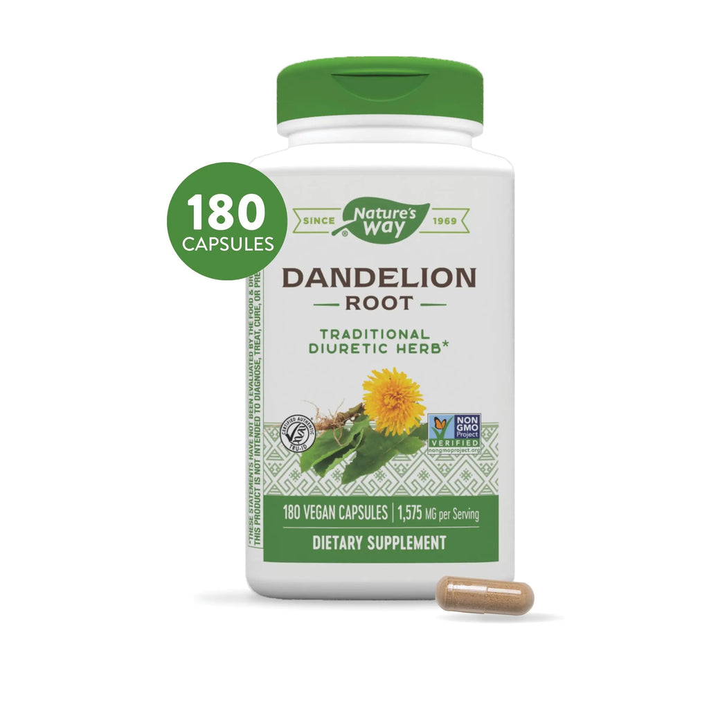 Nature's Way Dandelion Root Diuretic Herb* 525 mg per Capsule Non-GMO Nature's Way Au supplements