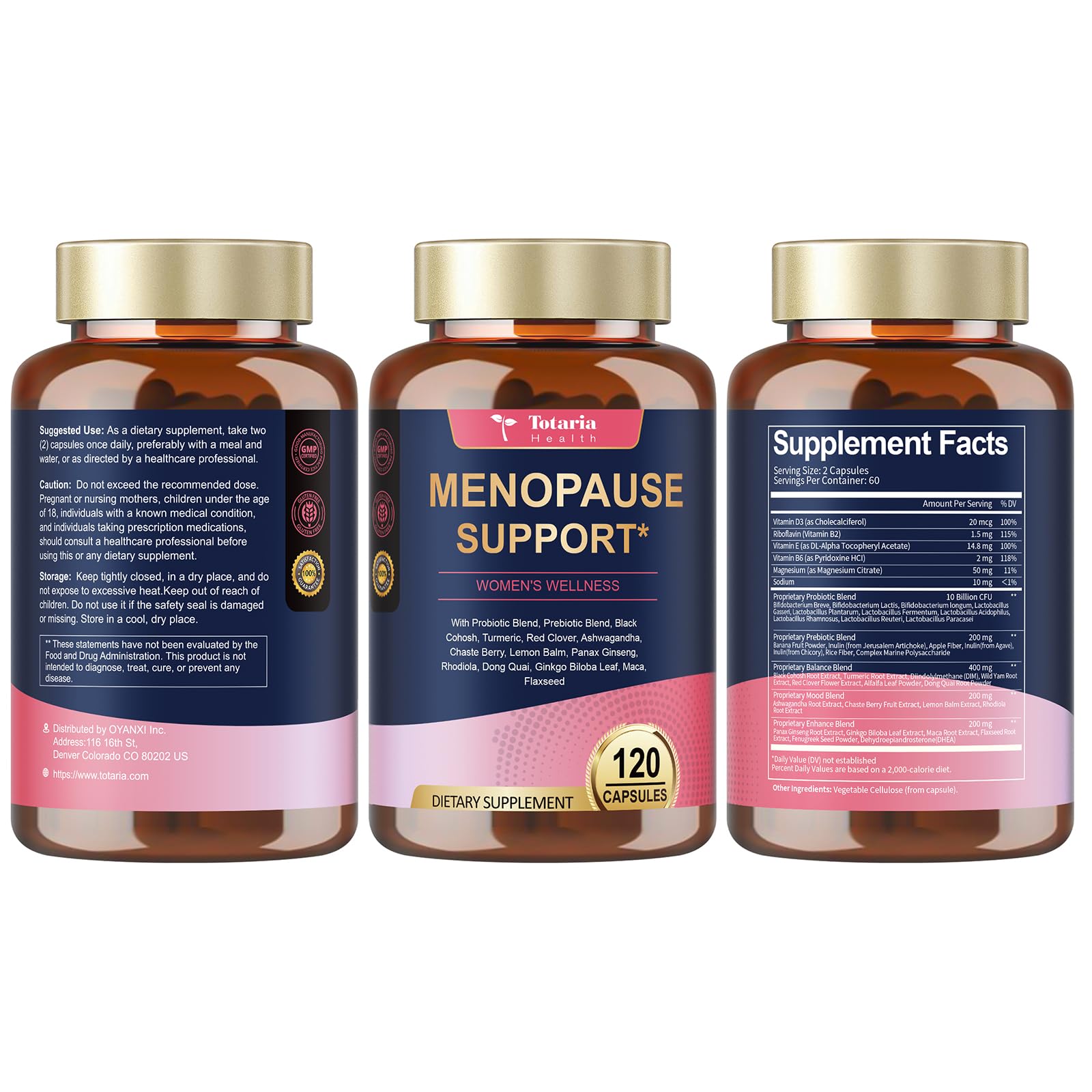 40-in-1 Menopause Supplements for Women, Multibenefit & Complete Black Cohosh for Hot Flashes, Night Sweats & Hormone Balance, w/ Probiotics, DIM, Vitex, Dong Quai, Red Clover and More, 120 Vegan Caps Totaria Au supplements