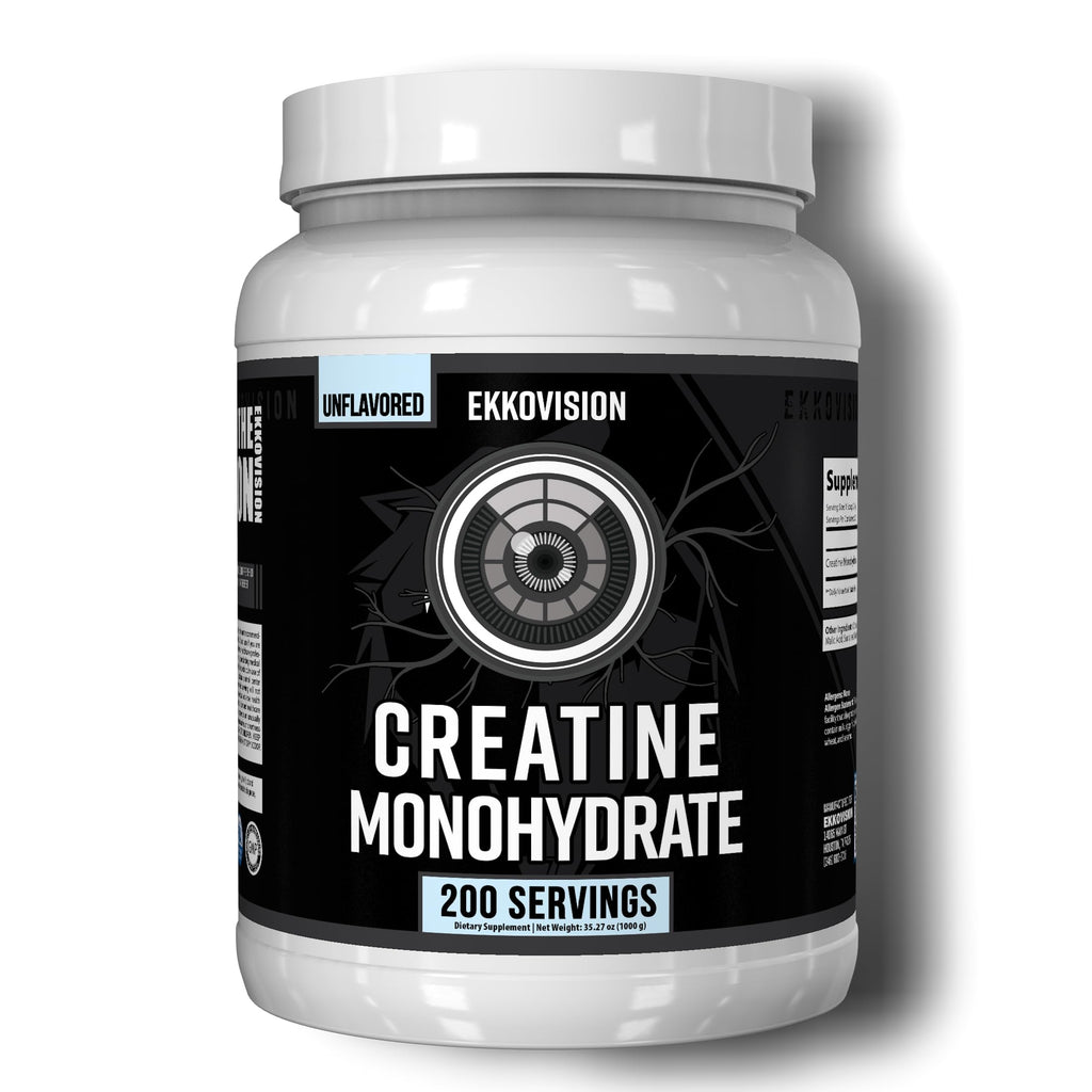 Ekkovision Creatine Monohydrate Powder, Micronized, Unflavored, Pre Workout & Post Workout Supplement for Men and Women, Energy Support, Easy to Mix in Shakes