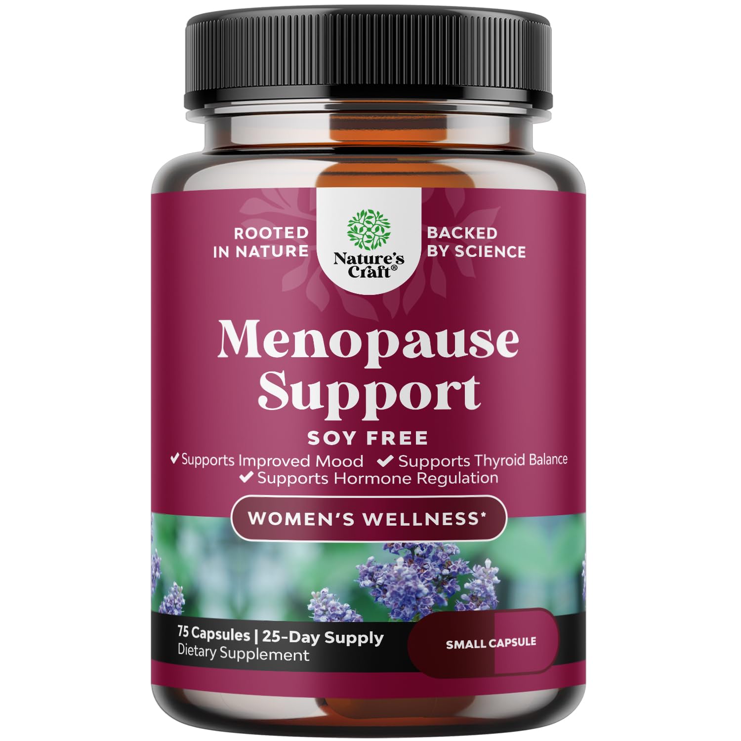 Complete Herbal Menopause Supplement for Women - Soy Free Female Hormone Balance Capsules for Night Sweats Hot Flashes & Mood Swings with Dong Quai, Chaste Berry & Black Cohosh Root - 75 Count Natures Craft Au supplements