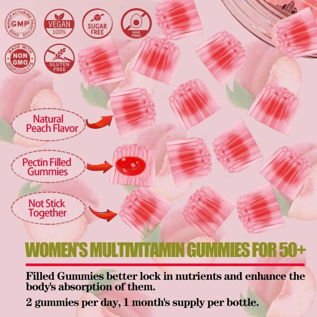 ZEGBALP Sugar-Free Womens Multivitamin 50 Plus Gummies with Calcium, Magnesium, Zinc, Vitamin A, C, D3, E, K2, B Complex, Folate, Biotin ZEGBALP Au supplements